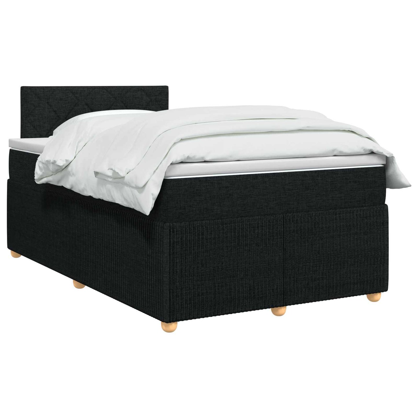 Letto box spring con materasso Nero 120 x 190 cm Tessuto