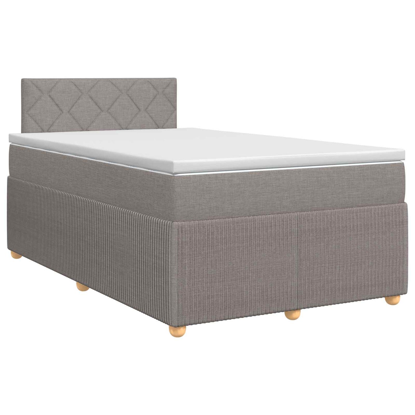 Letto box spring con materasso Tortora 120 x 190 cm Tessuto