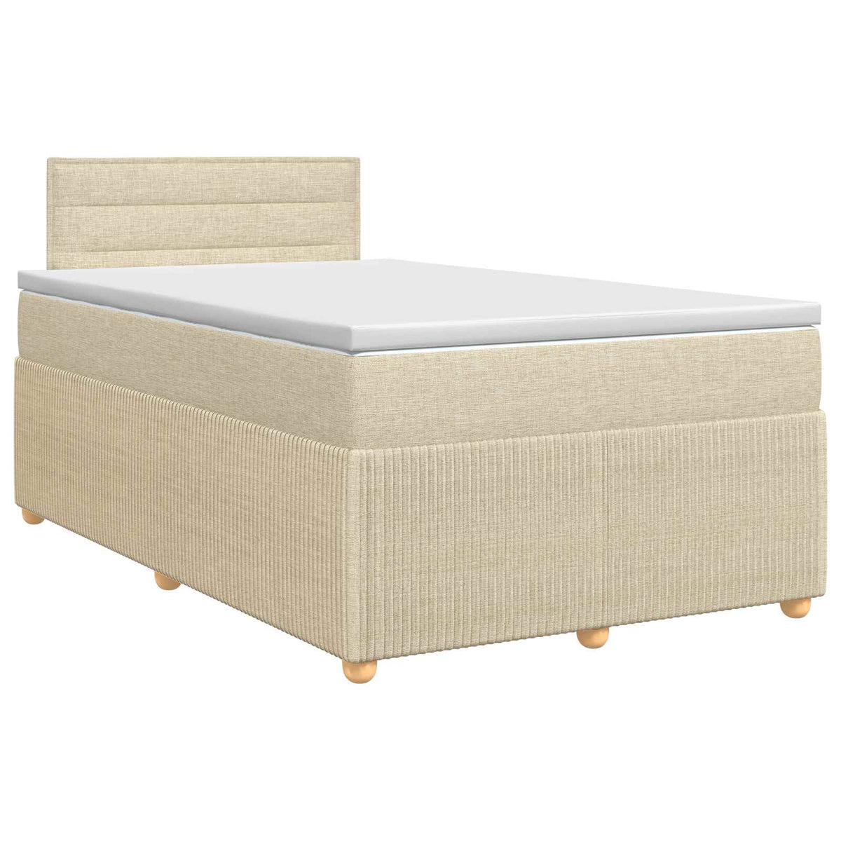 Letto box spring con materasso Crema 120 x 200 cm Tessuto | homemem39