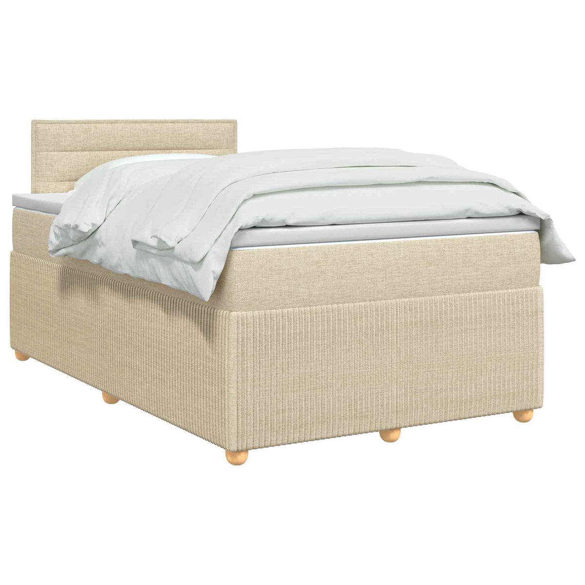 Letto box spring con materasso Crema 120 x 200 cm Tessuto | homemem39