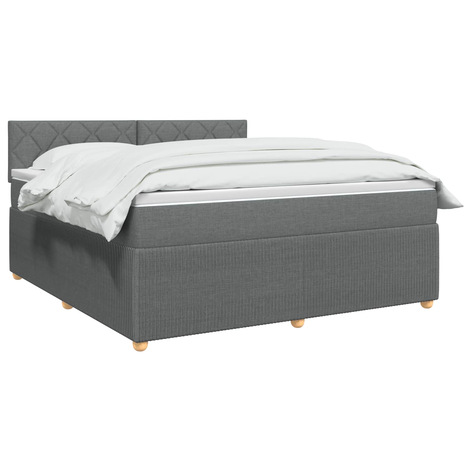 Letto box spring con materasso Grigio Scuro 140 x 190 cm | homemem39