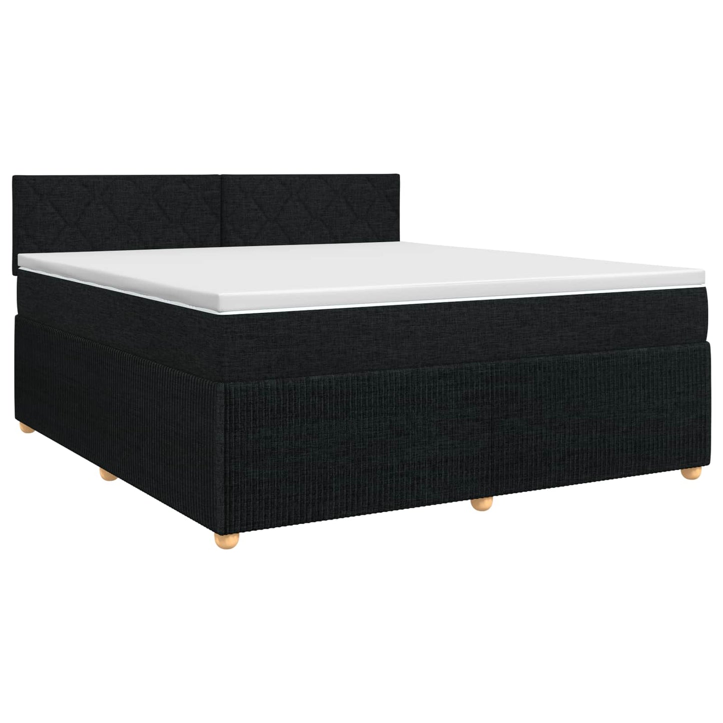 Letto box spring con materasso Nero 140 x 190 cm Tessuto | homemem39
