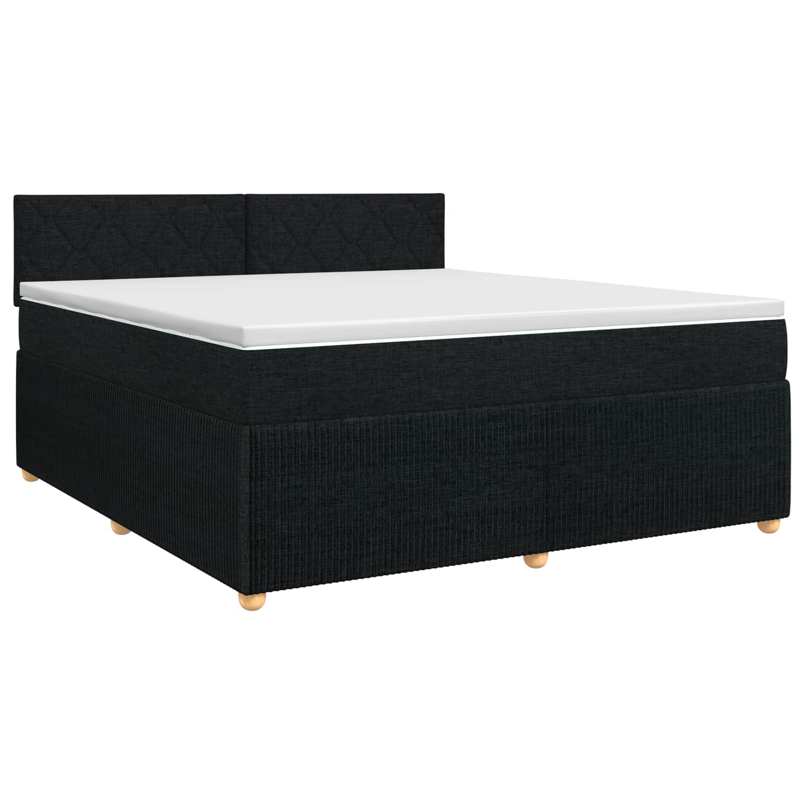 Letto box spring con materasso Nero 140 x 190 cm Tessuto | homemem39
