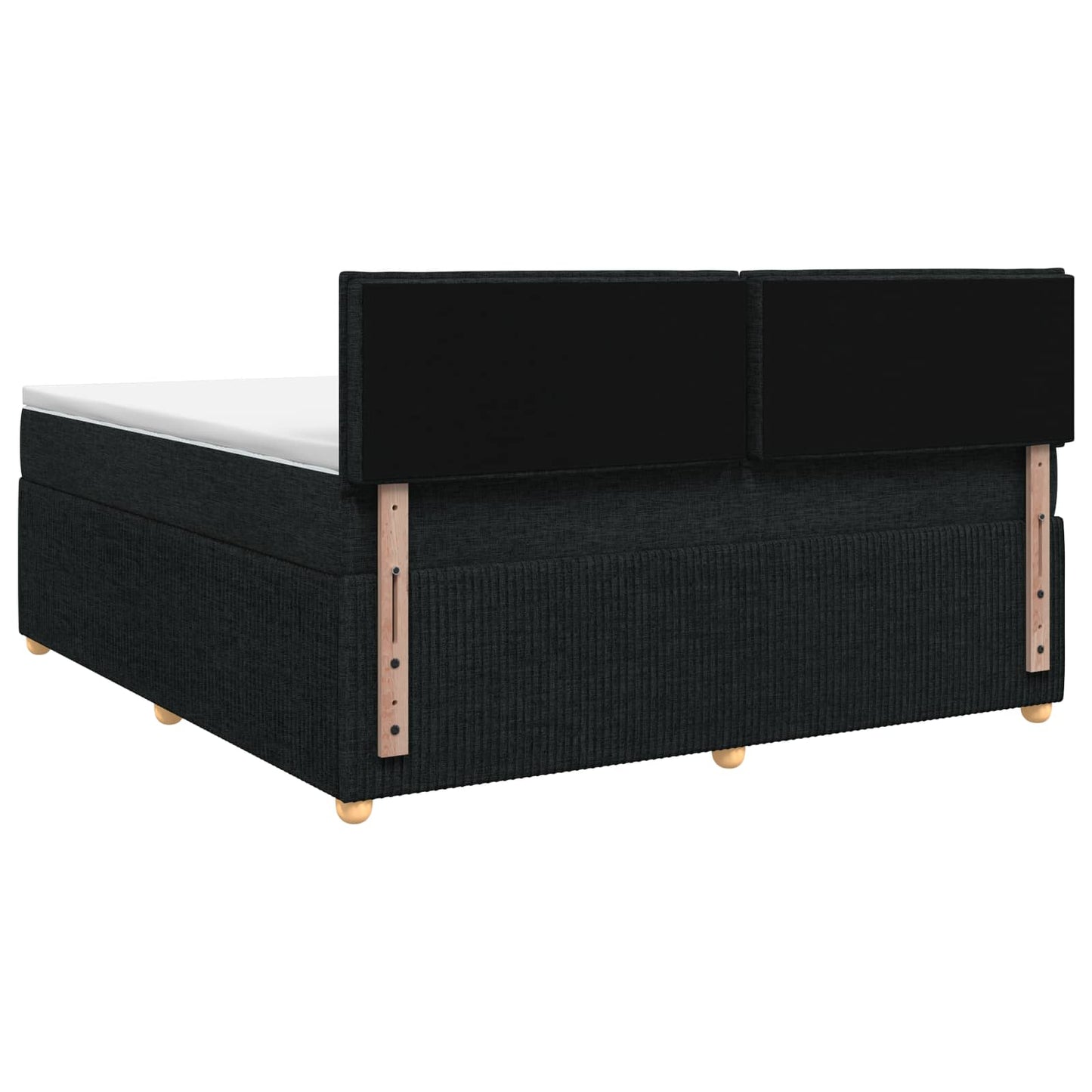 Letto box spring con materasso Nero 140 x 190 cm Tessuto | homemem39
