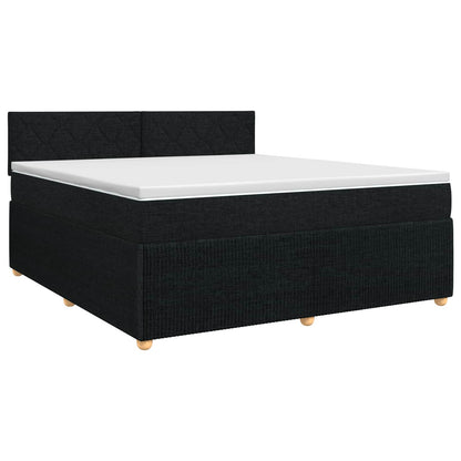 Letto box spring con materasso Nero 140 x 200 cm Tessuto | homemem39
