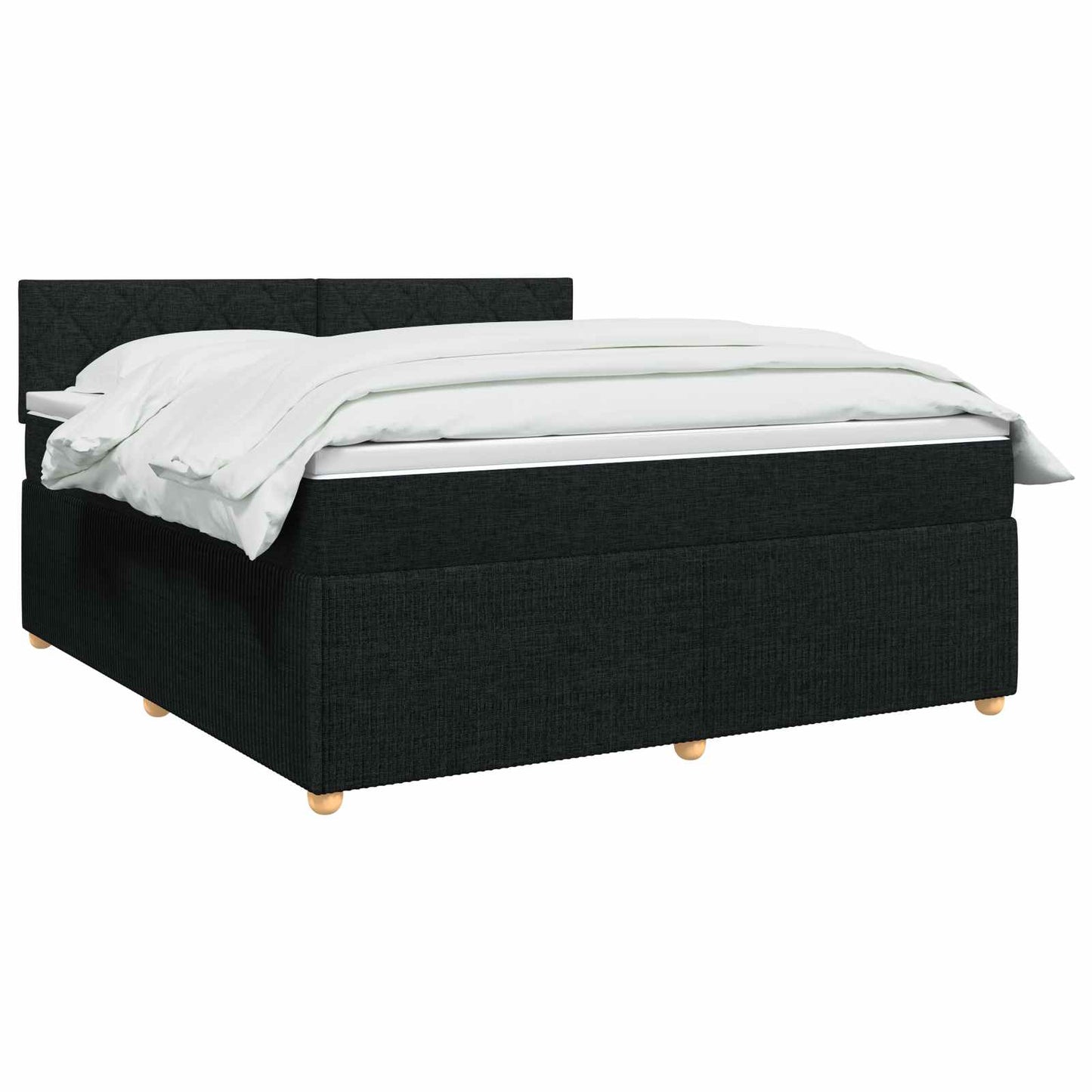 Letto box spring con materasso Nero 140 x 200 cm Tessuto | homemem39
