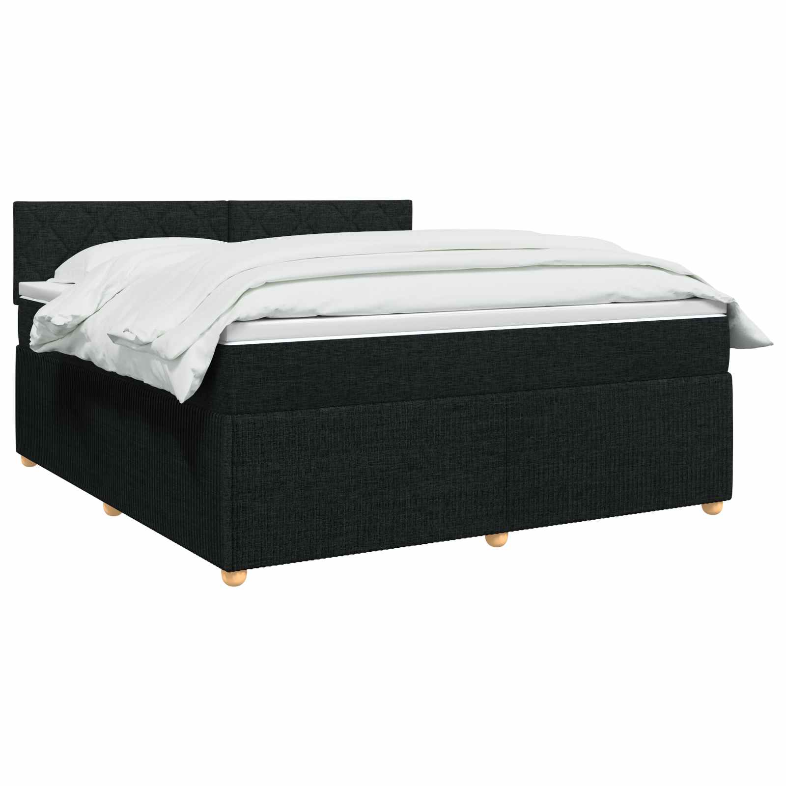 Letto box spring con materasso Nero 140 x 200 cm Tessuto | homemem39