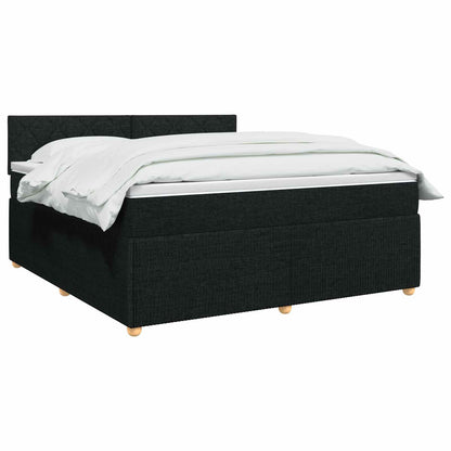 Letto box spring con materasso Nero 140 x 200 cm Tessuto | homemem39