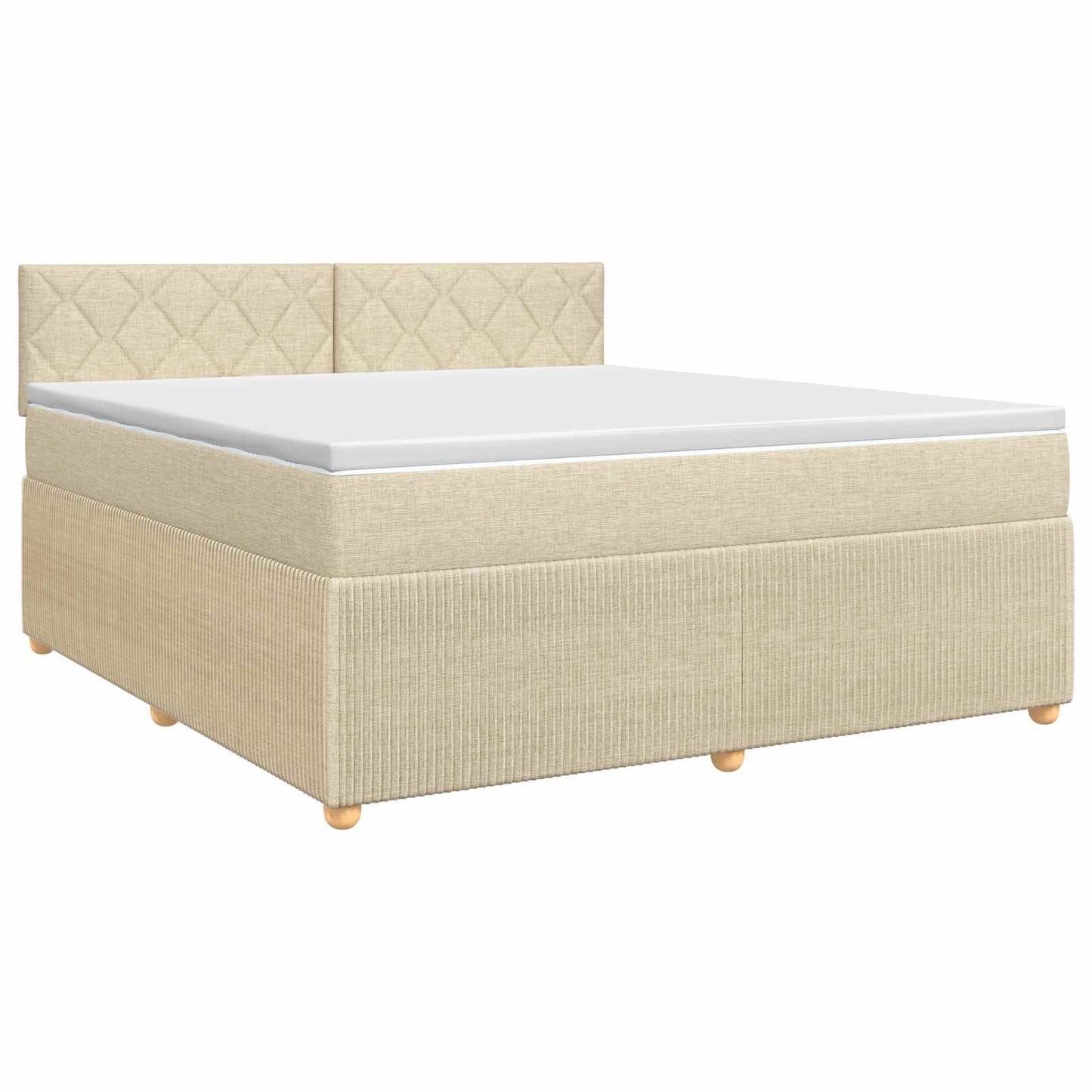 Letto box spring con materasso Crema 160 x 200 cm Tessuto | homemem39