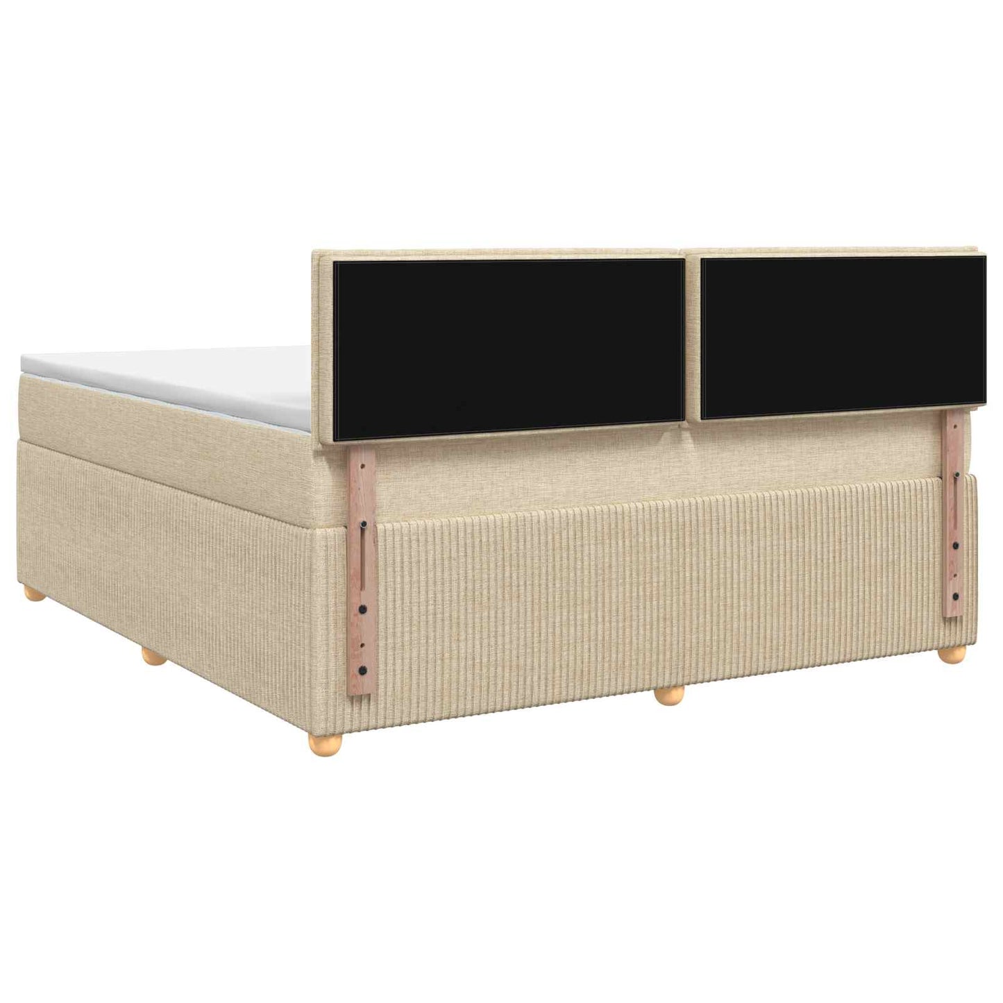 Letto box spring con materasso Crema 160 x 200 cm Tessuto | homemem39