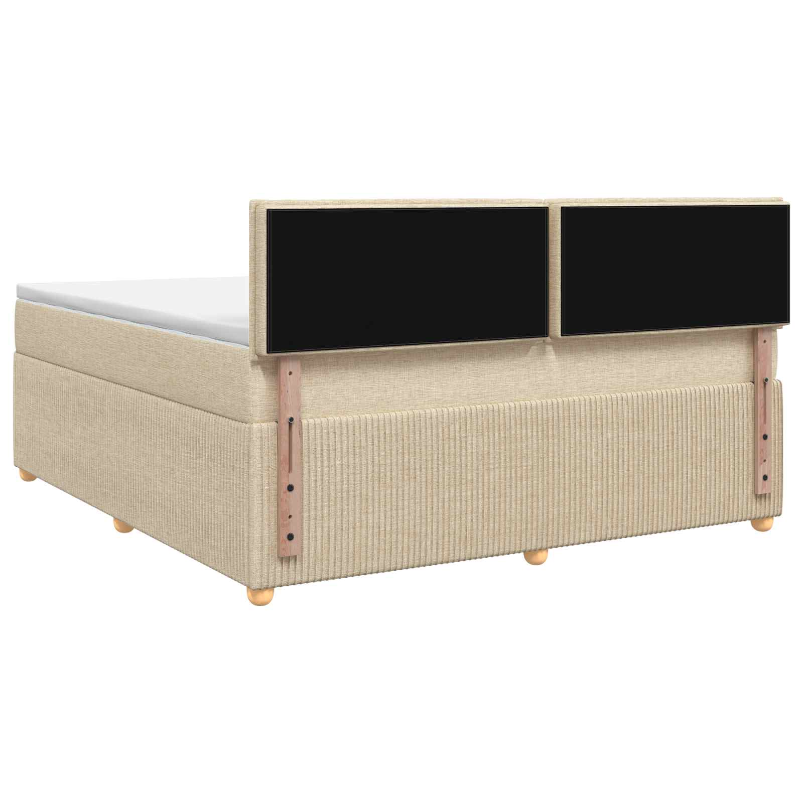 Letto box spring con materasso Crema 160 x 200 cm Tessuto | homemem39