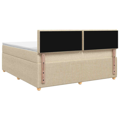 Letto box spring con materasso Crema 160 x 200 cm Tessuto | homemem39