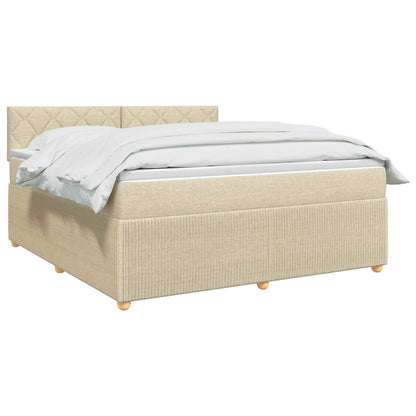 Letto box spring con materasso Crema 160 x 200 cm Tessuto | homemem39