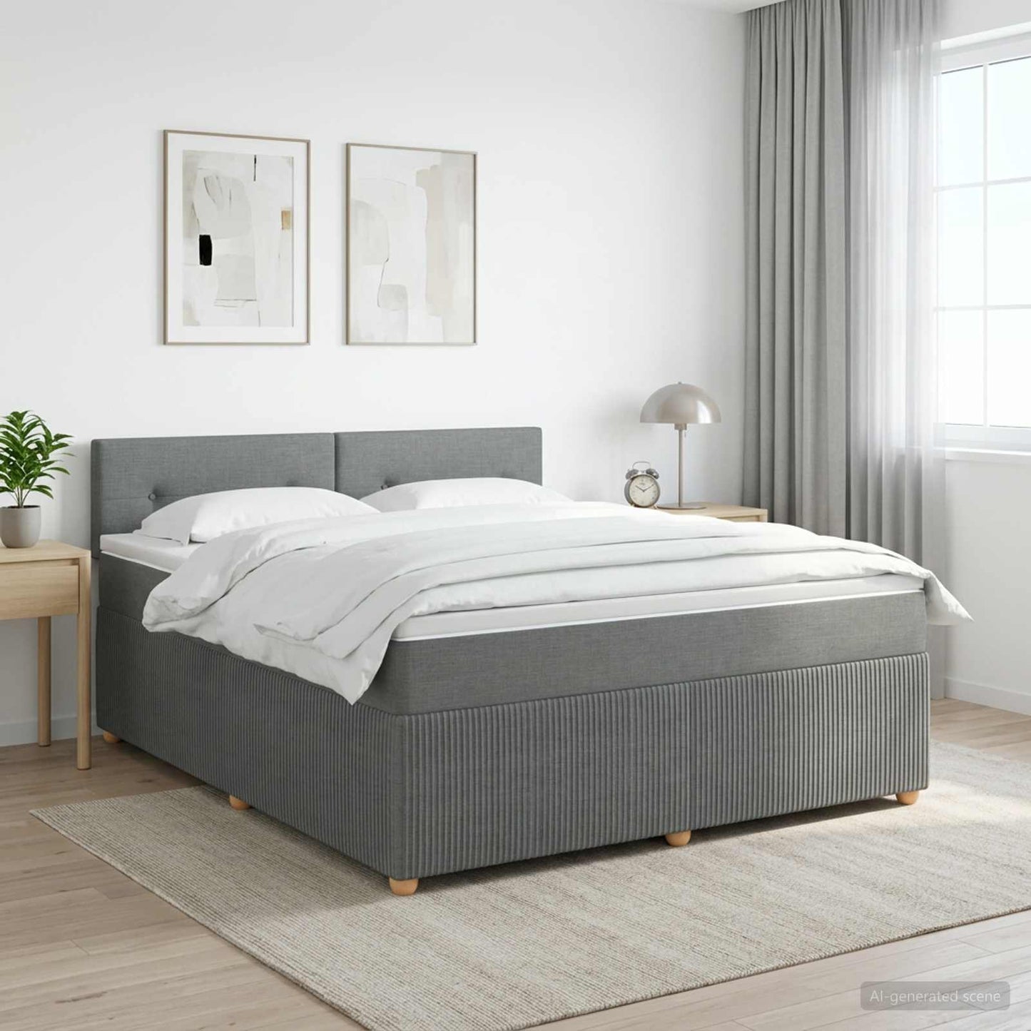Letto box spring con materasso Grigio Scuro 180 x 200 cm | homemem39