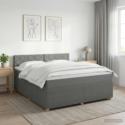 Letto box spring con materasso Grigio Scuro 160 x 200 cm | homemem39