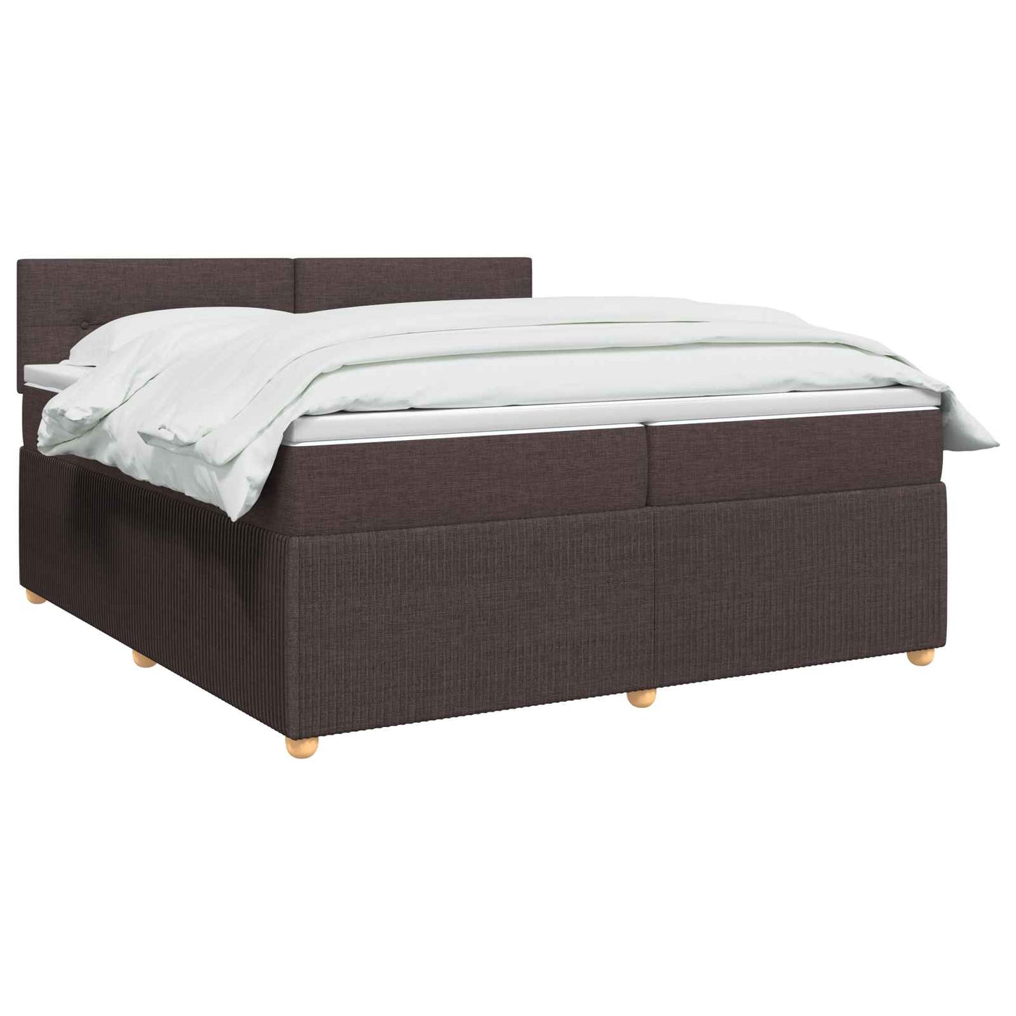 Letto box spring con materasso Marrone Scuro 200 x 200 cm