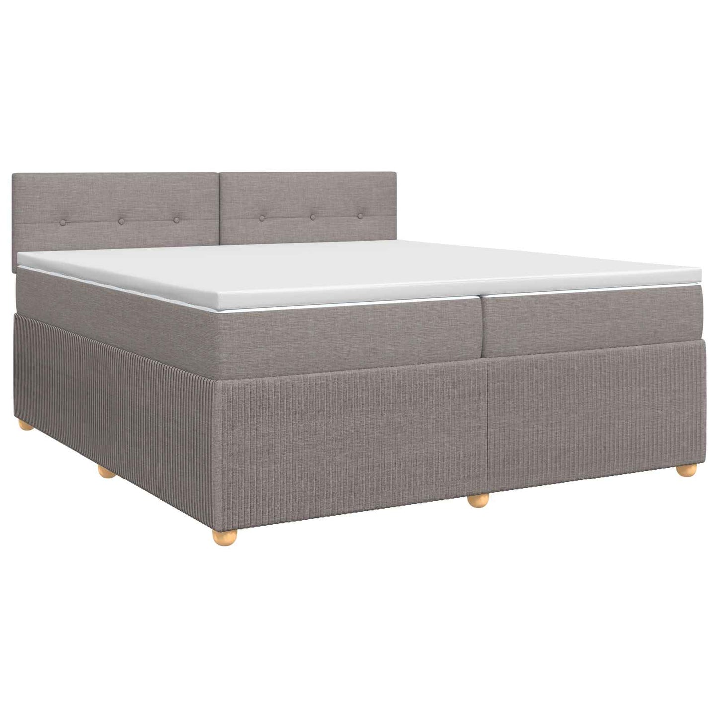 Letto box spring con materasso Tortora 200 x 200 cm Tessuto | homemem39