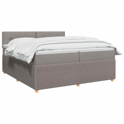 Letto box spring con materasso Tortora 200 x 200 cm Tessuto | homemem39