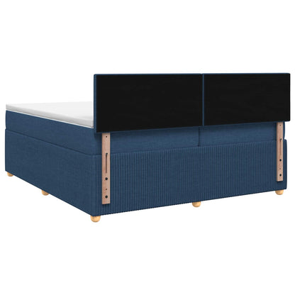 Letto box spring con materasso Blu 200 x 200 cm Tessuto | homemem39