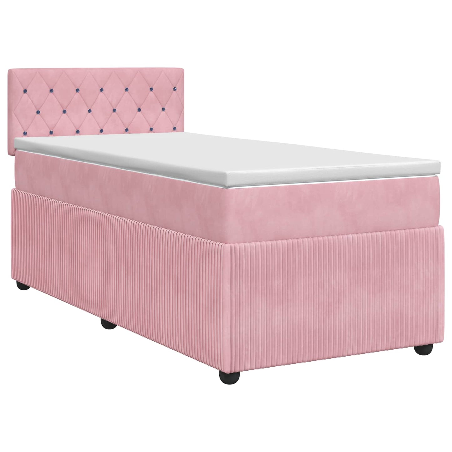 Letto box spring con materasso Rosa 80 x 200 cm Velluto | homemem39