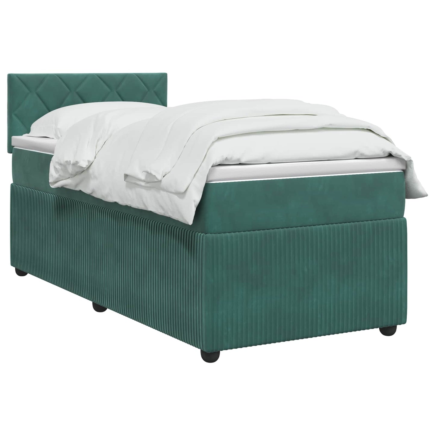 Letto box spring con materasso Verde Scuro 80 x 200 cm Velluto | homemem39