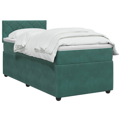 Letto box spring con materasso Verde Scuro 80 x 200 cm Velluto | homemem39