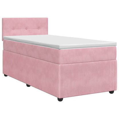 Letto box spring con materasso Rosa 100 x 200 cm Velluto | homemem39