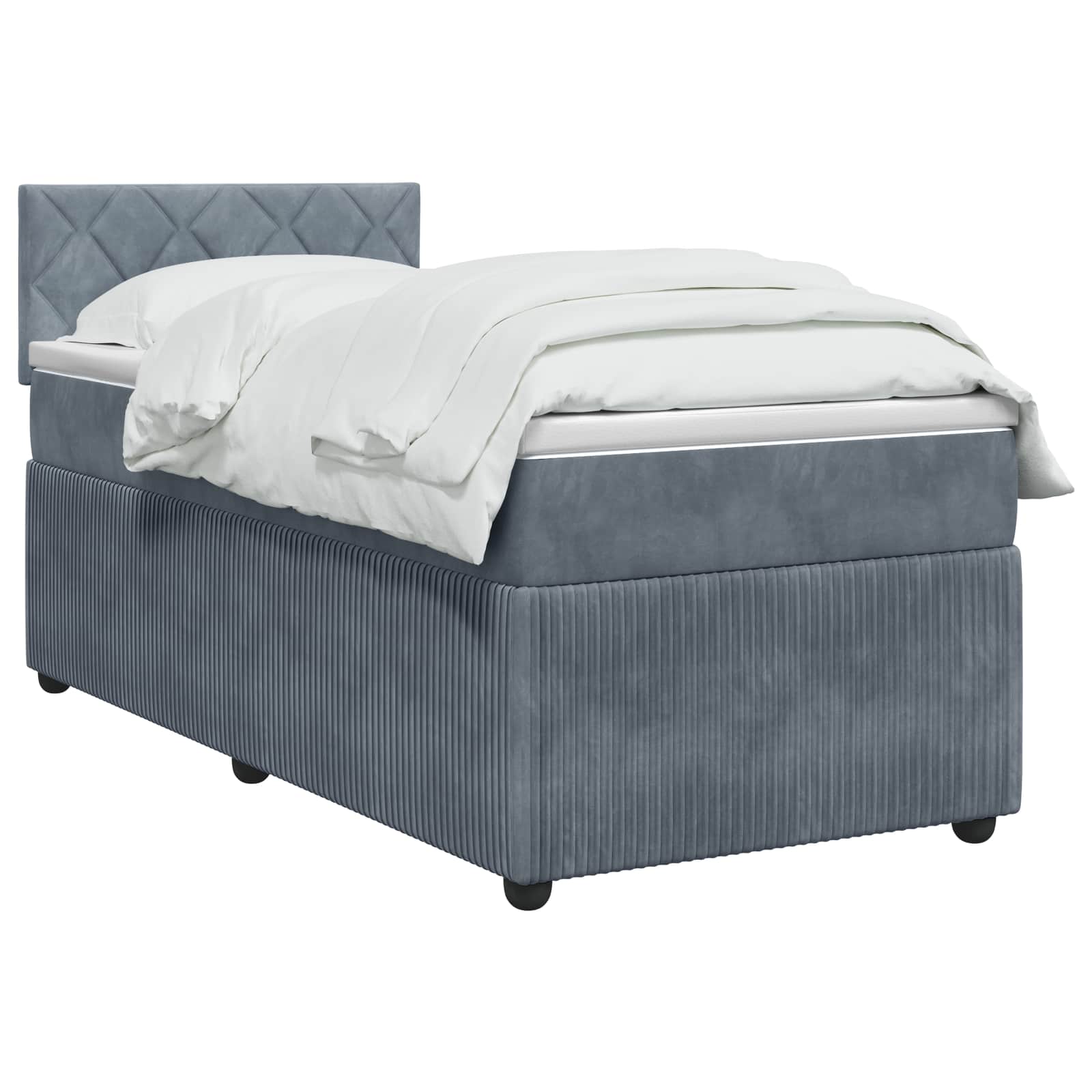 Letto box spring con materasso Grigio Scuro 100 x 200 cm | homemem39