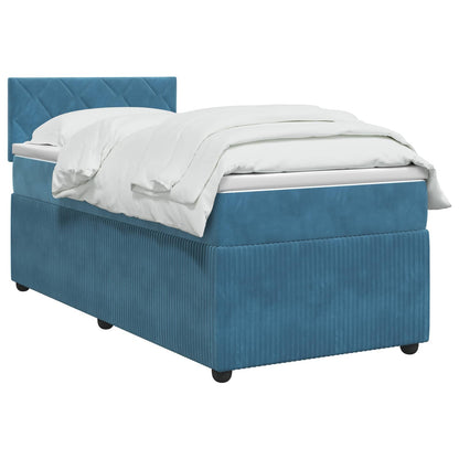 Letto box spring con materasso Blu Scuro 100 x 200 cm Velluto | homemem39