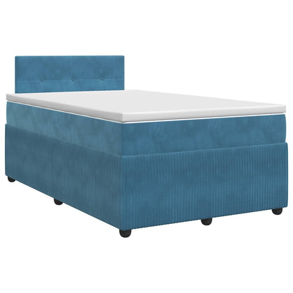 Letto box spring con materasso Blu 120 x 190 cm Velluto | homemem39