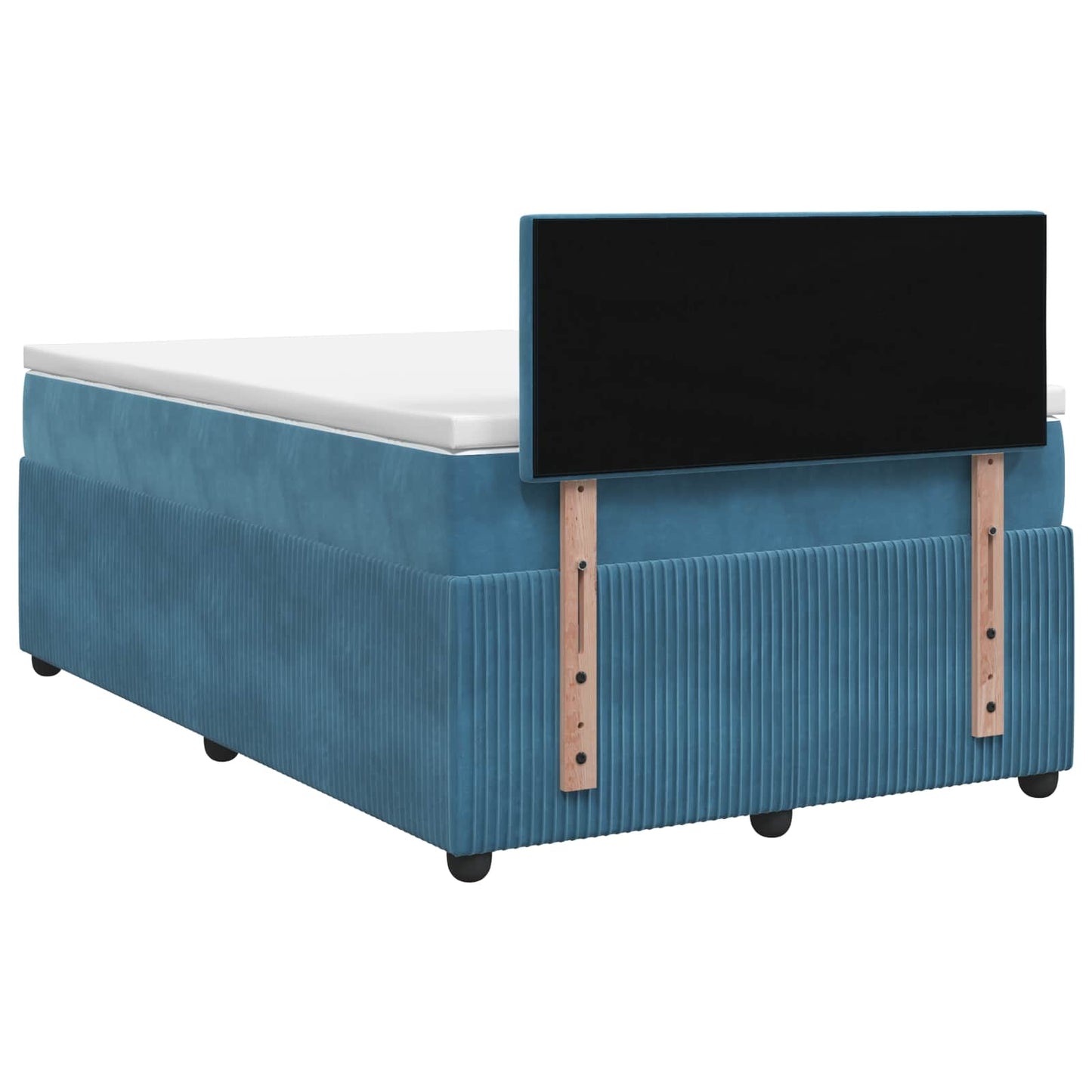 Letto box spring con materasso Blu 120 x 190 cm Velluto | homemem39