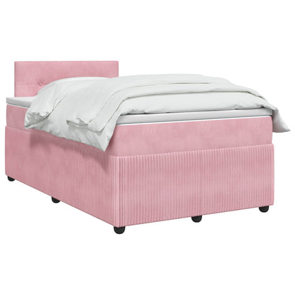 Letto box spring con materasso Rosa 120 x 190 cm Velluto | homemem39
