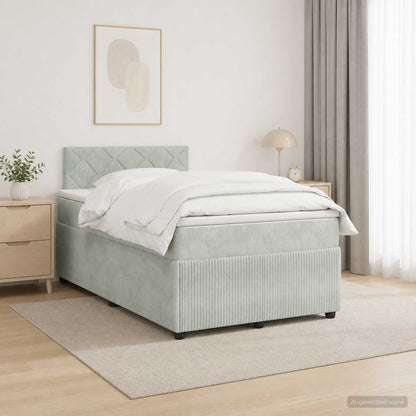 Letto box spring con materasso Grigio Chiaro 120 x 200 cm