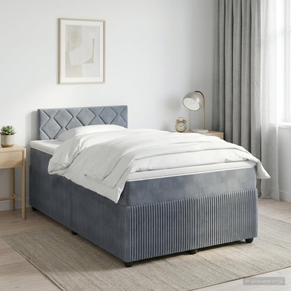 Letto box spring con materasso Grigio Scuro 120 x 190 cm | homemem39