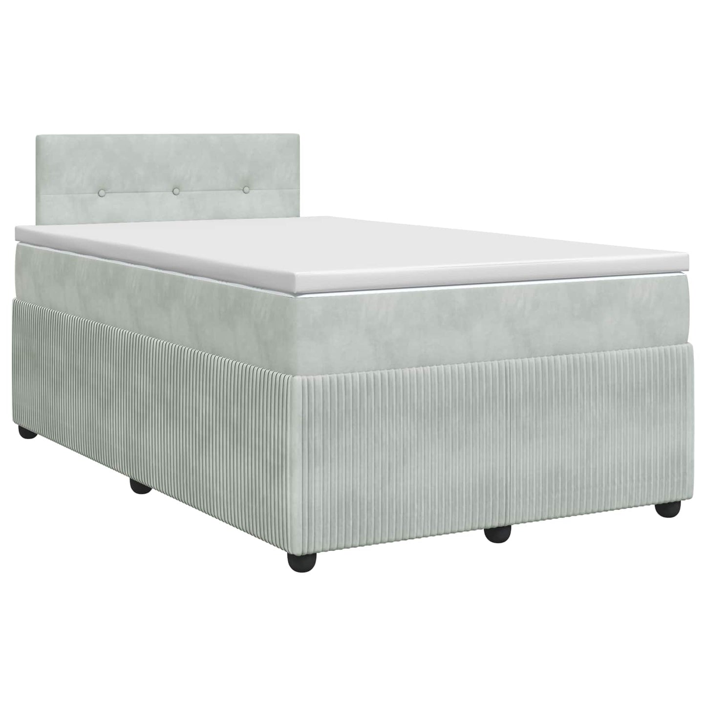 Letto box spring con materasso Grigio Chiaro 120 x 200 cm
