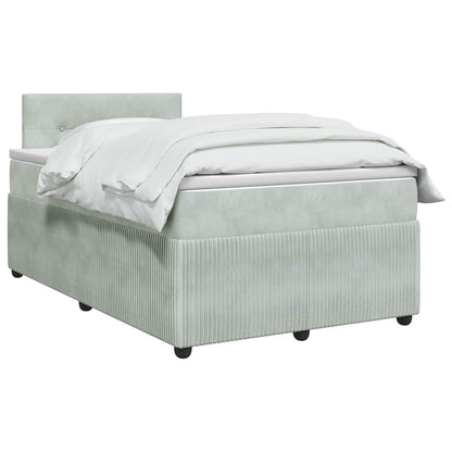 Letto box spring con materasso Grigio Chiaro 120 x 200 cm