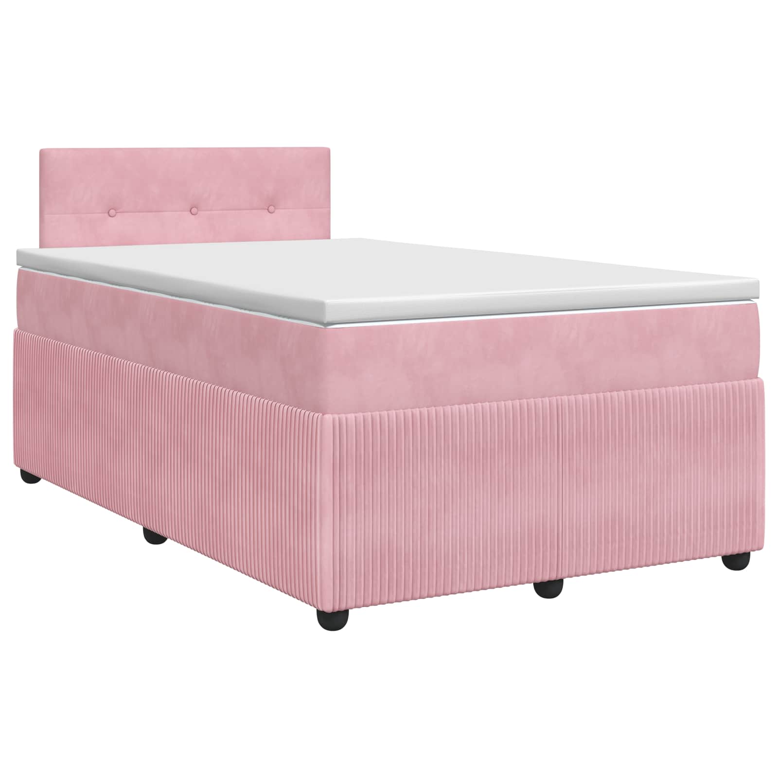 Letto box spring con materasso Rosa 120 x 200 cm Velluto | homemem39
