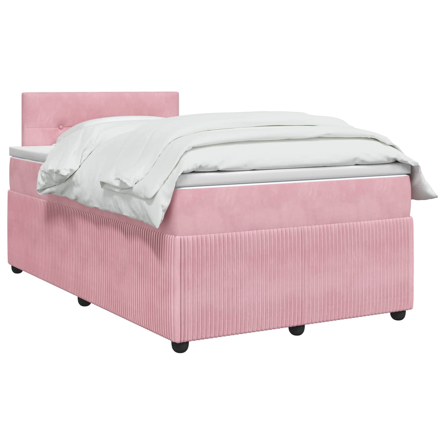 Letto box spring con materasso Rosa 120 x 200 cm Velluto | homemem39
