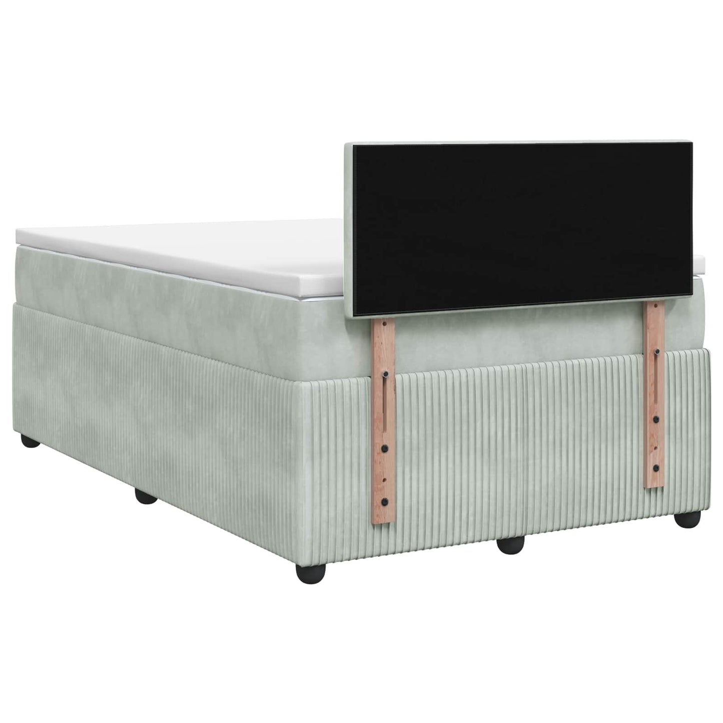 Letto box spring con materasso Grigio Chiaro 120 x 200 cm