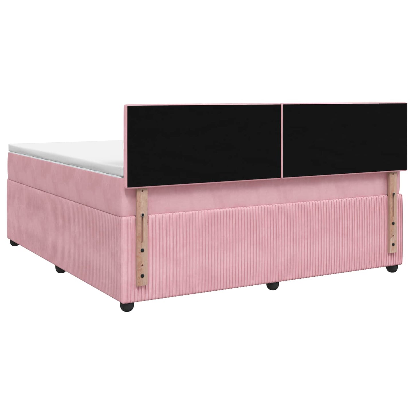 Letto box spring con materasso Rosa 160 x 200 cm Velluto | homemem39