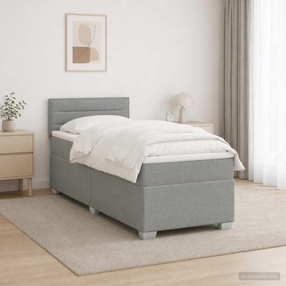 Letto con Box Spring, Materasso e LED Grigio Chiaro 80 x 200 cm