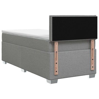 Letto con Box Spring, Materasso e LED Grigio Chiaro 80 x 200 cm