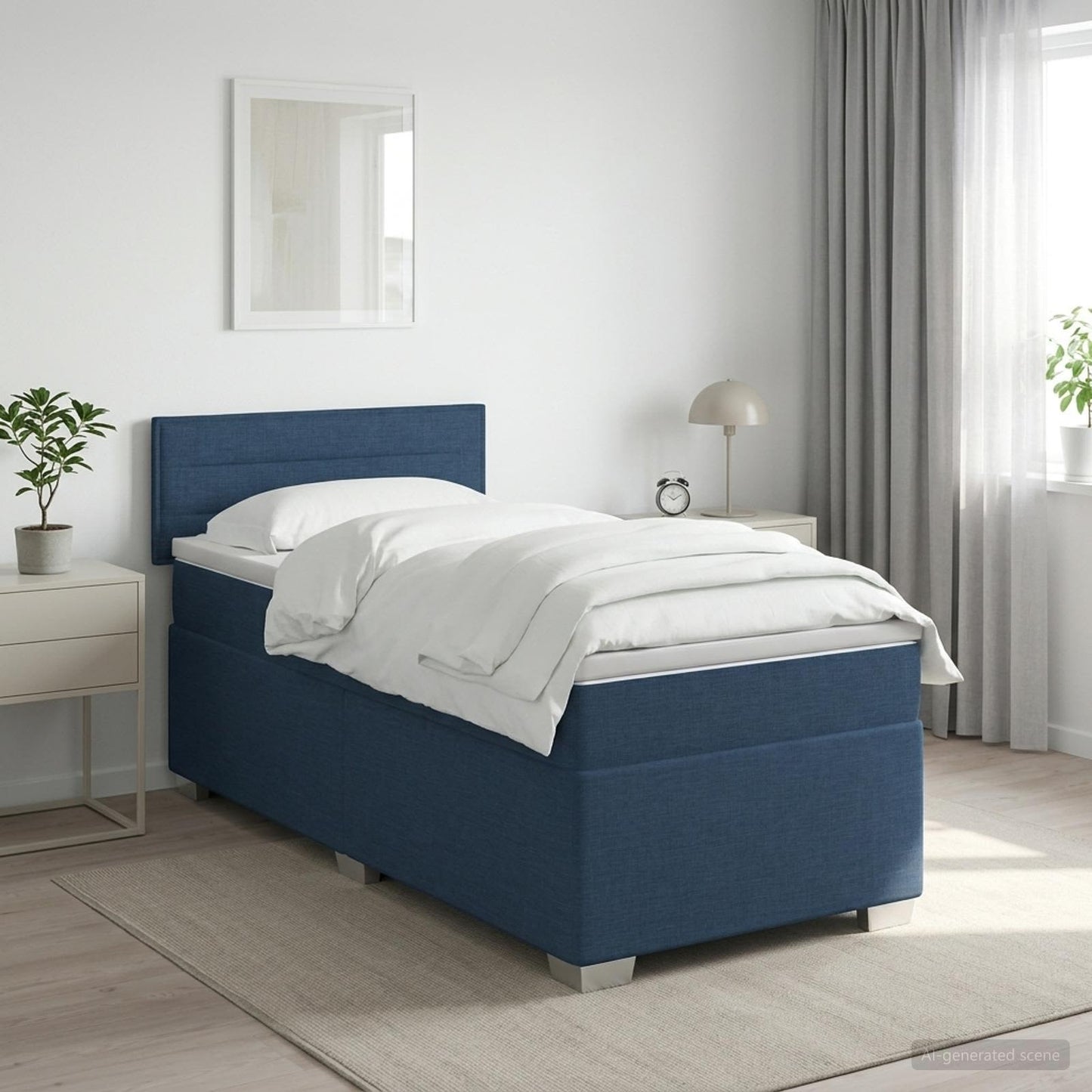 Letto con Box Spring, Materasso e LED Marrone Scuro 90 x 190 cm