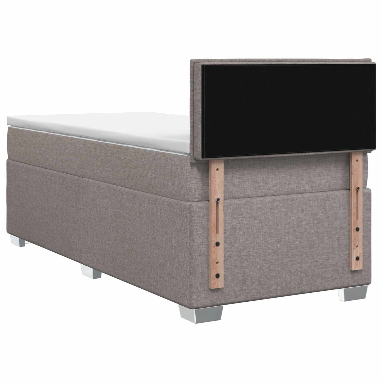 Letto con Box Spring, Materasso e LED Tortora 80 x 200 cm
