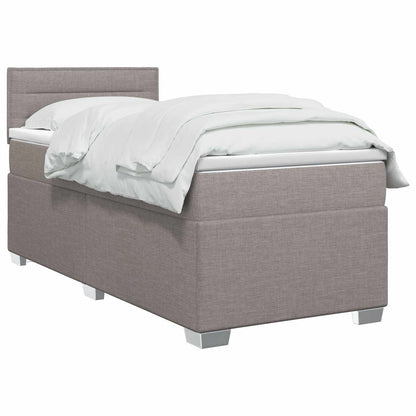 Letto con Box Spring, Materasso e LED Tortora 80 x 200 cm