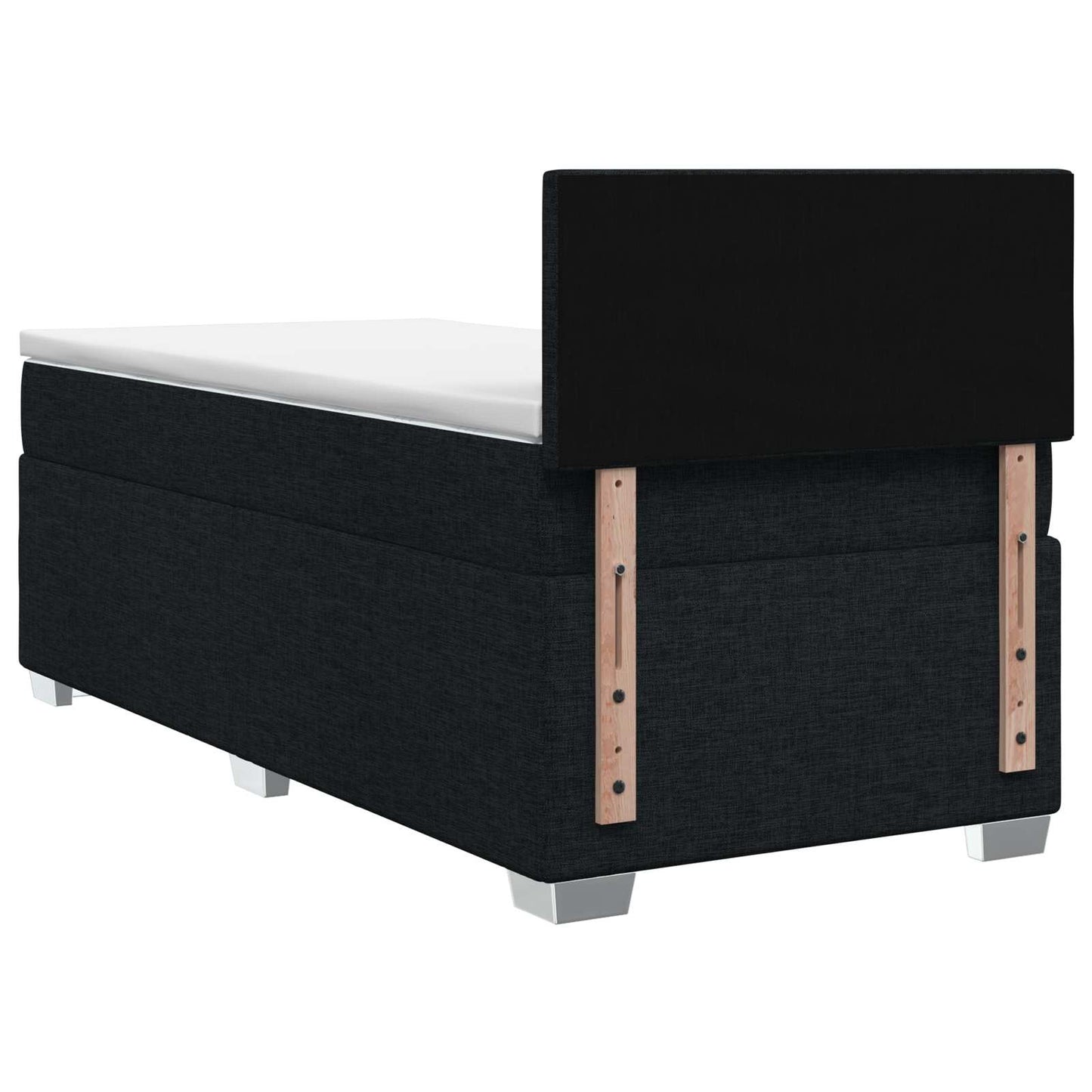 Letto con Box Spring, Materasso e LED Nero 80 x 200 cm Tessuto