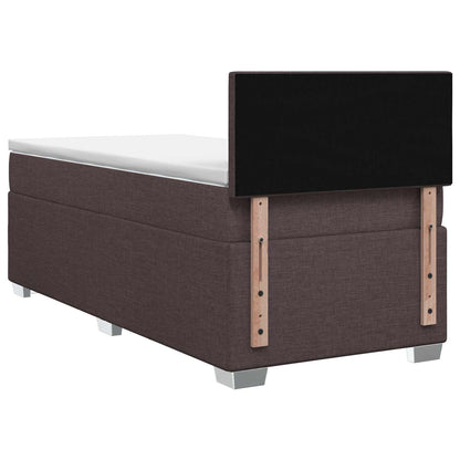 Letto con Box Spring, Materasso e LED Marrone Scuro 80 x 200 cm