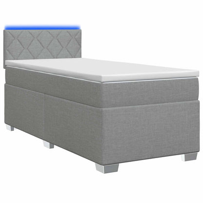 Letto con Box Spring, Materasso e LED Grigio Chiaro 80 x 200 cm