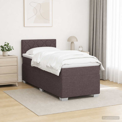 Letto con Box Spring, Materasso e LED Marrone Scuro 80 x 200 cm