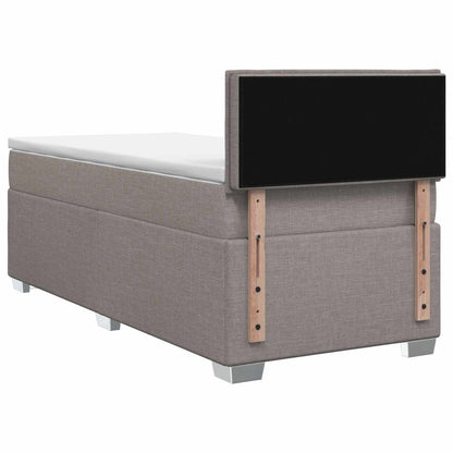 Letto con Box Spring, Materasso e LED Tortora 80 x 200 cm
